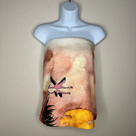 Kloset Red Carpet Artsy Abstract Print  strapless Top Sz 0-2 Bra insert  NEW - Picture 7 of 11